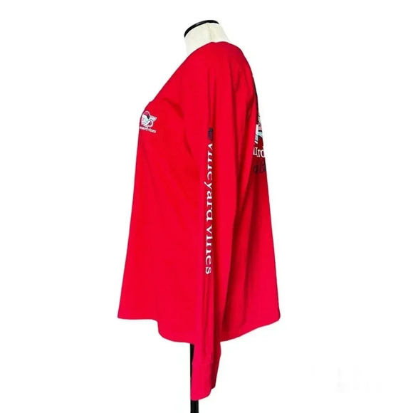 Vineyard Vines Tee Shirt XL Merry Christmas Santa Whale Red - Picture 2 of 9